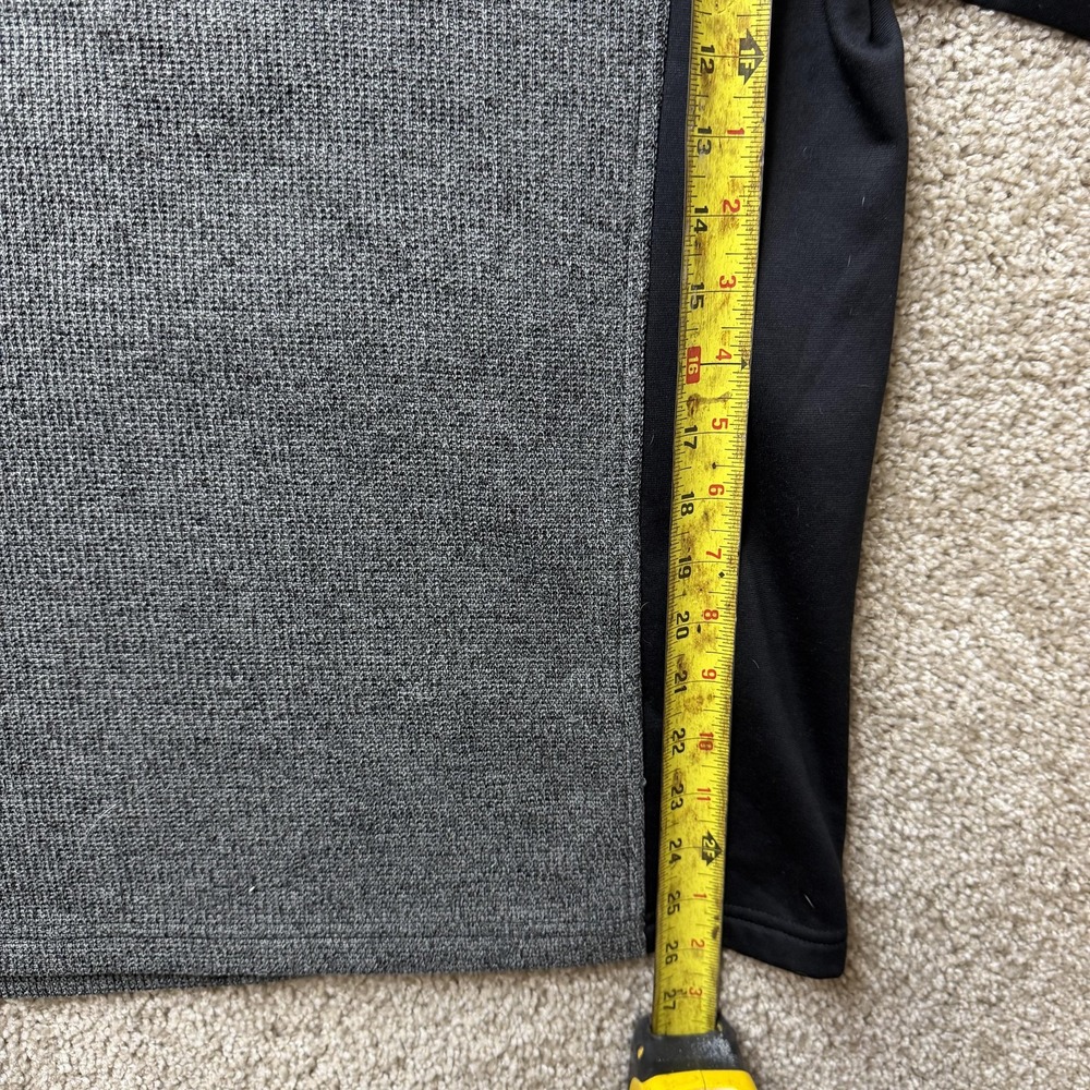 Spyder Pullover Mens Medium Gray Black 1/4 Zip Fleece Mock Neck Ski Outdoor Top - Picture 8 of 10